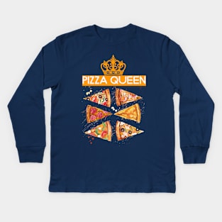 Pizza Queen Kids Long Sleeve T-Shirt